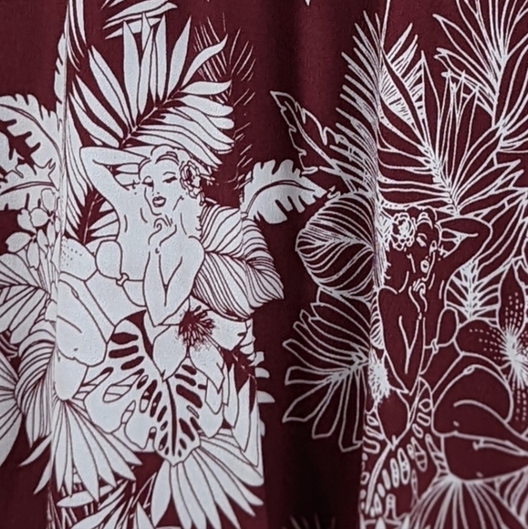 Lord & Taylor 424 Fifth Women's Red White Tropical Plants Size 2 Midi Skirt - Picture 3 of 10